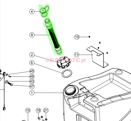 Wąż do napełniania zbiornika czystej wody Numatic