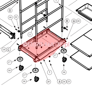 CZARNA PODSTAWA DO WÓZKÓW HOTELOWYCH NUMATIC NKT NKS NLL NUMATIC