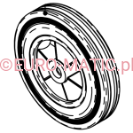 Koło trakcji Ø250 mm gumowe Numatic 204082 do szorowarek bateryjnych TTB i kablowych TT