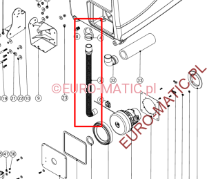 Wąż spustowy czerwony z korkiem Numatic 903977 do TRL 720/150T