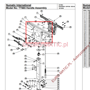 # Obudowa rękojeści przednia szara stary typ Numatic 329086 do maszyn bateryjnych TTB i kablowych TT [wycofana]