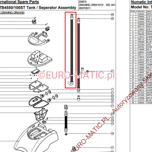 Wąż ssący 1,5 m Ø32 mm Numatic 330062 do TTB 455 i TTB 4552ST