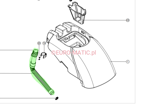 Wąż spustowy dł. 250 mm Ø35 mm z korkiem Numatic 921765