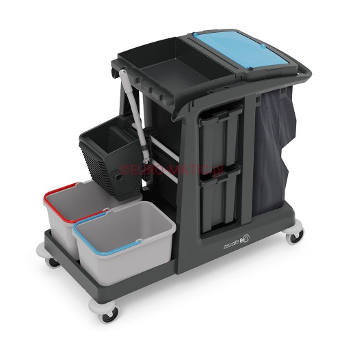System dwuwiaderkowy 2x17L z wyciskarką doczołową w wózku Numatic EM5 SRK16