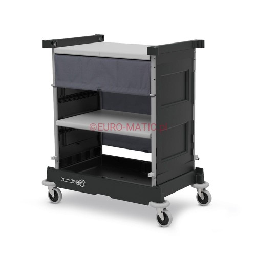 wózek hotelowy Numatic NKT0LLR półki i roleta widok front