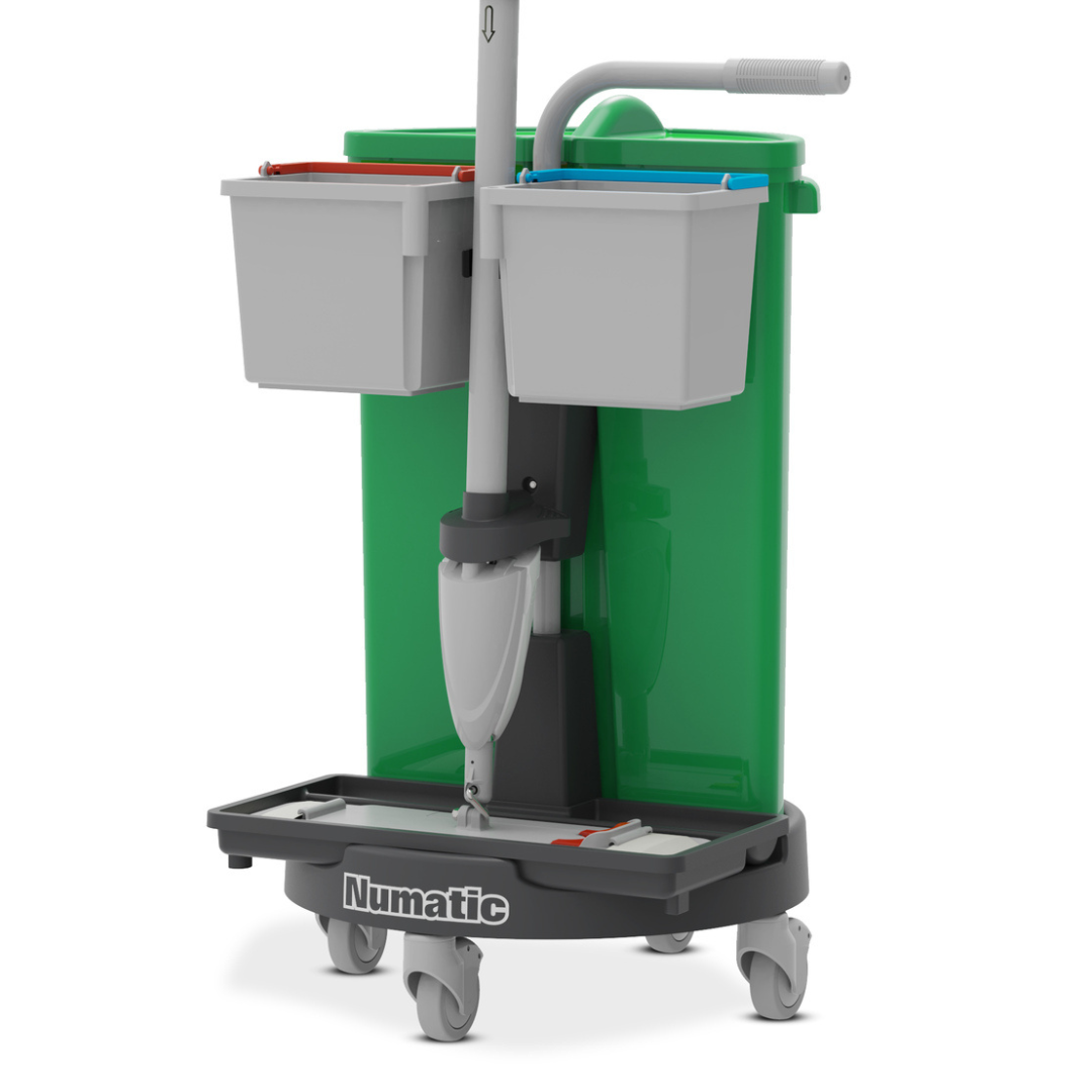 Numatic Carousel NC0R kompaktowy wózek do sprzątania ze spray mopem i wiaderkami 5L do małych pomieszczeń