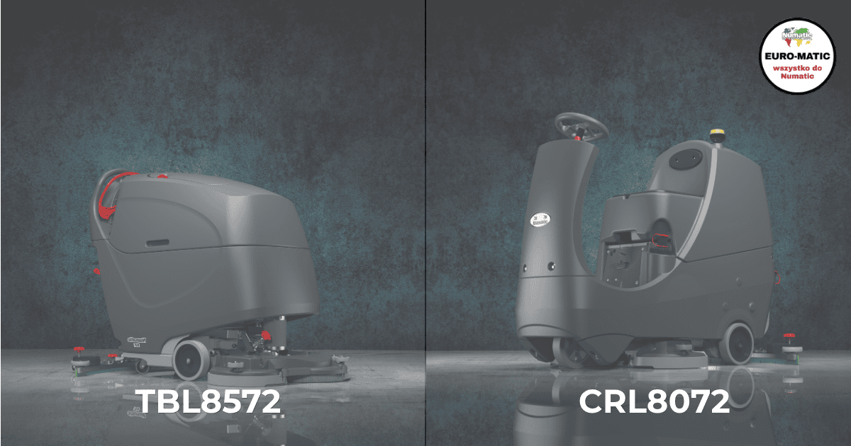 szorowarka prowadzona TBL8572 i samojezdna CRL8072 porównanie maszyn czyszczących